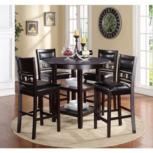 Gia 5 Piece Counter Height Dining Set Ebony New Classic Furniture Furniture Cart