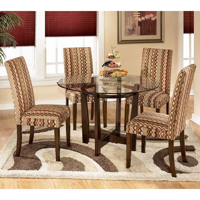 Charrell Round Dinette With Sangria Chairs Signature Design Furniture Cart