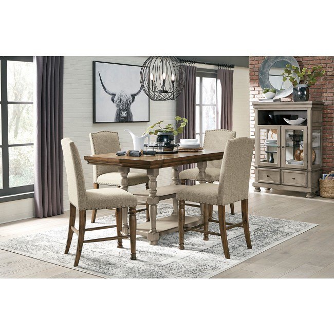 Signature Design by Ashley Lettner Dining Table Set Gray//Brown