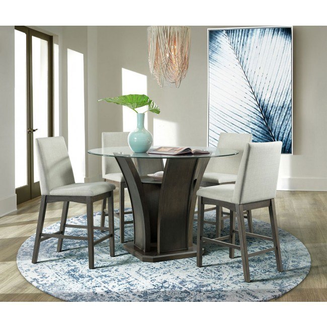 Dapper Round Counter Height Dining Room Set (Grey)