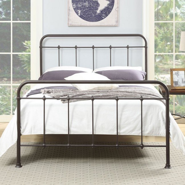 Curved Queen Metal Bed Accentrics Home | Furniture Cart