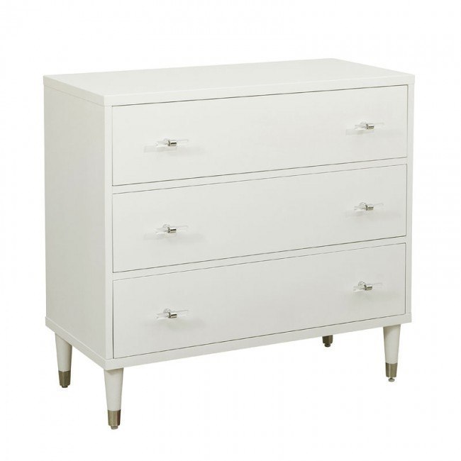 Small Space Modern White Three Drawer Chest Accentrics Home