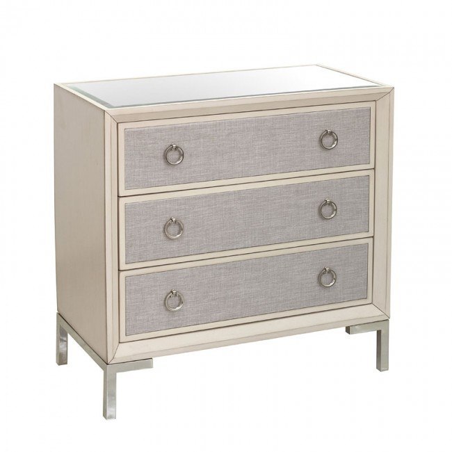 Small Space Linen Front Three Drawer Chest Accentrics Home
