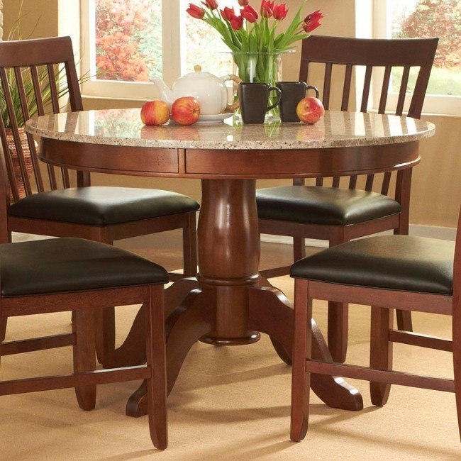 Granite Convertible 44 Inch Round Dining Table A-America | Furniture Cart