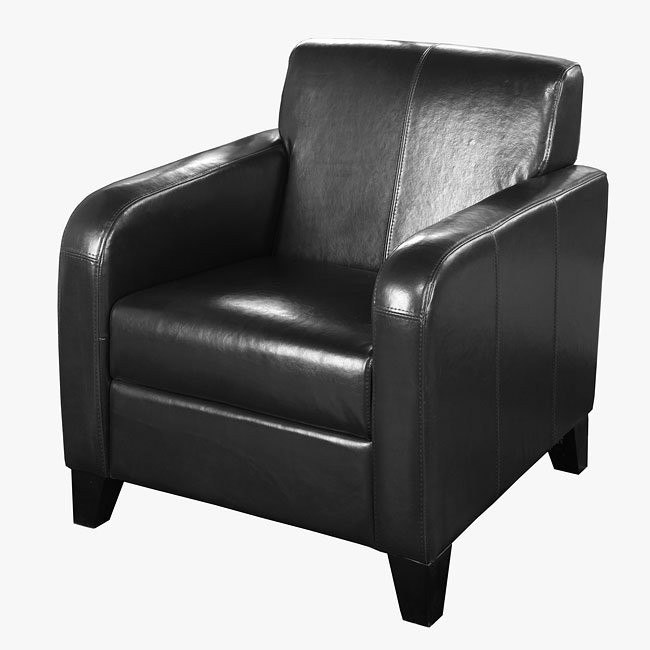 1400 Series Black Leather Club Chair Armen Living