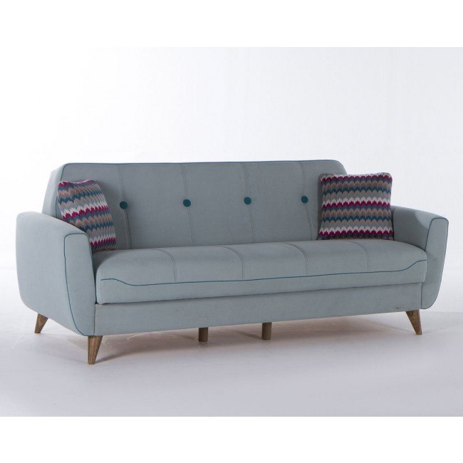 Nora 3 Seat Sleeper Zigana Light Blue Istikbal Furniture
