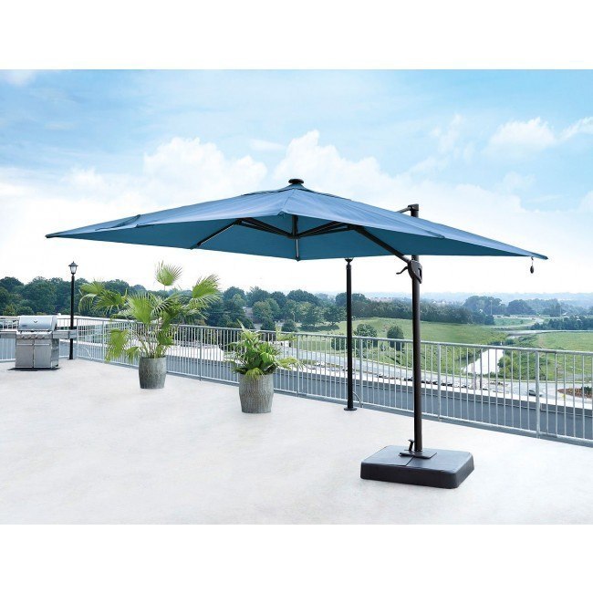 Oakengrove Large Cantilever Umbrella Blue Signature Design Furniture Cart