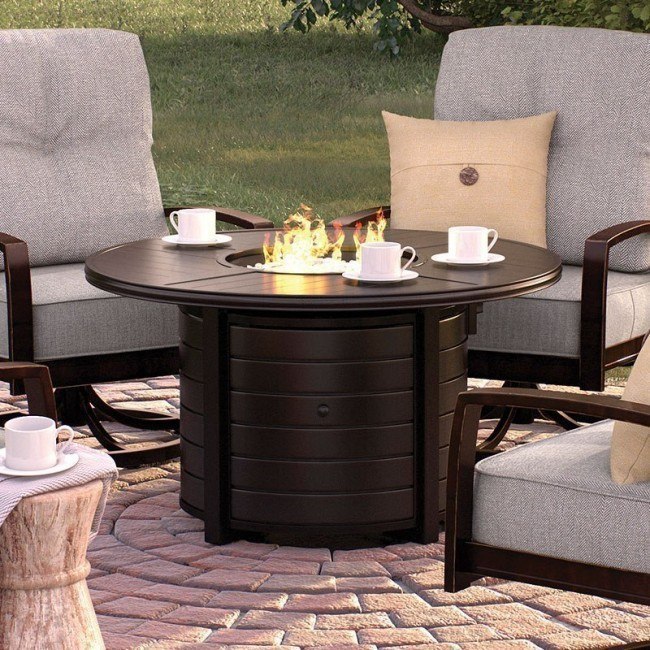 Castle Island Outdoor Round Fire Pit Table Signature Design