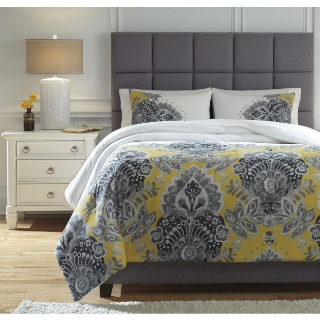 yellow and gray owl baby bedding
