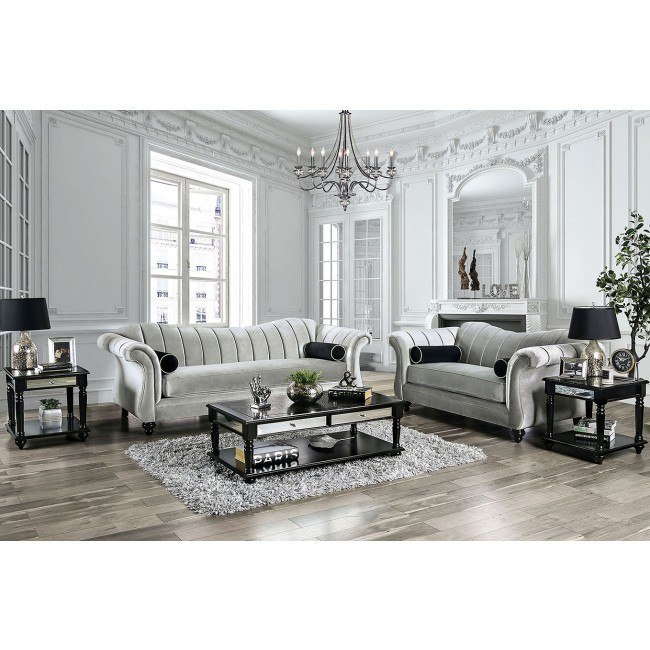 Marvin Living Room Set Pewter Furniture Of America Furniture Cart