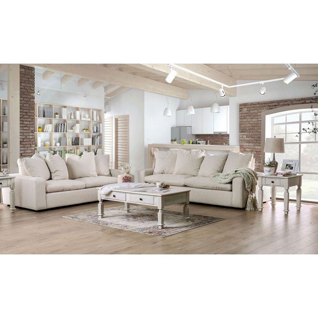 Acamar Living Room Set Cream Furniture Of America Furniture Cart