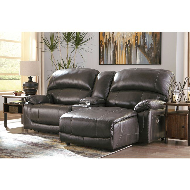 Hallstrung Gray Small Power Reclining Sectional Signature Design Furniture Cart