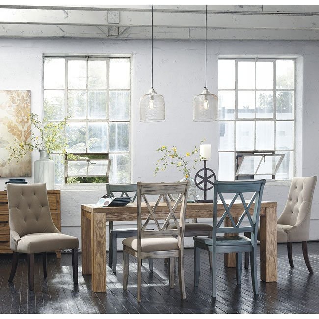 Mestler Customizable Dining Set W/ Honey Pine Table Signature Design