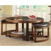 Northwood Round Cocktail Table w/ Ottomans