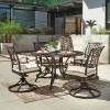 Burnella Round Outdoor Dining Set w/ Swivel Chairs