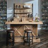 Furniture City Brewing Blonde House Bar Set w/ Whiskey Barrel Stools