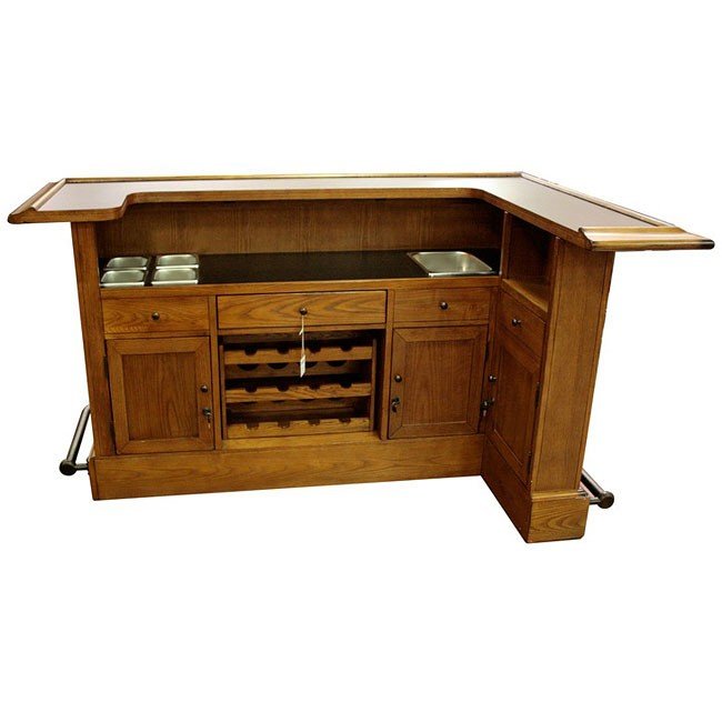 Manchester Raised Panel Return Bar Set (Burnished Oak) ECI Furniture, 9