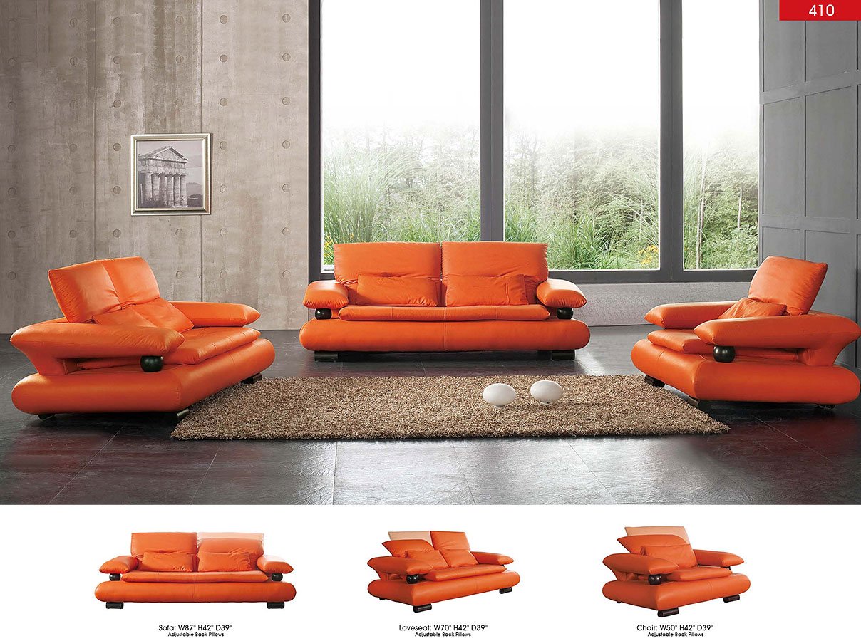410 Orange Living Room Set ESF | Furniture Cart