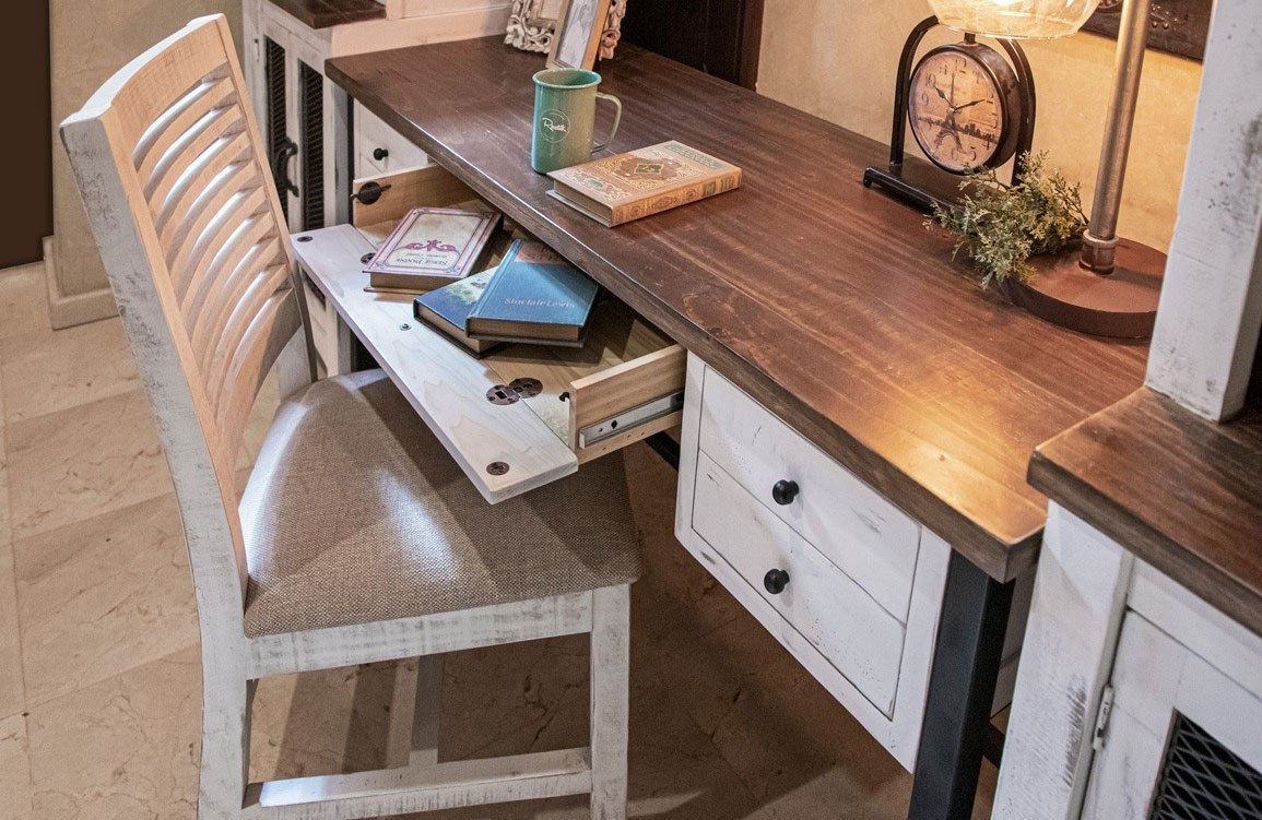 Pueblo Home Office Set (Brown/ White) IFD Furniture, 3 Reviews