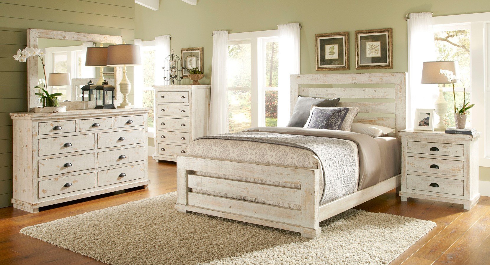 distressed bedroom white furniture