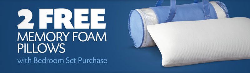 Shop Bedroom Sets and Get 2 Free Ashley Sleep Bed Pillows