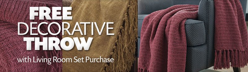 Free Decorative Throw with Living Room Set purchase.